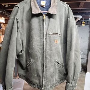 Carhartt Olive Green Detroit  Jacket. J97.  3xl Well Loved. See Photos For Defec